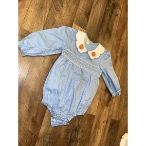 Marie Nicole smocked pumpkin bubble rompers Boutique 18-24 Months